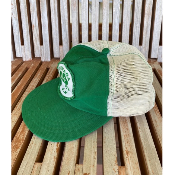 Vintage Mid Century Kelly Green Louisiana 4-H Trucker Hat - Adjustable - Small - Picture 3 of 7